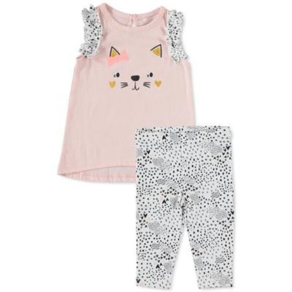 Chickpea Baby Girls 2-Pc. Printed Tunic Leggings Set - Light Pink - Picture 1 of 1